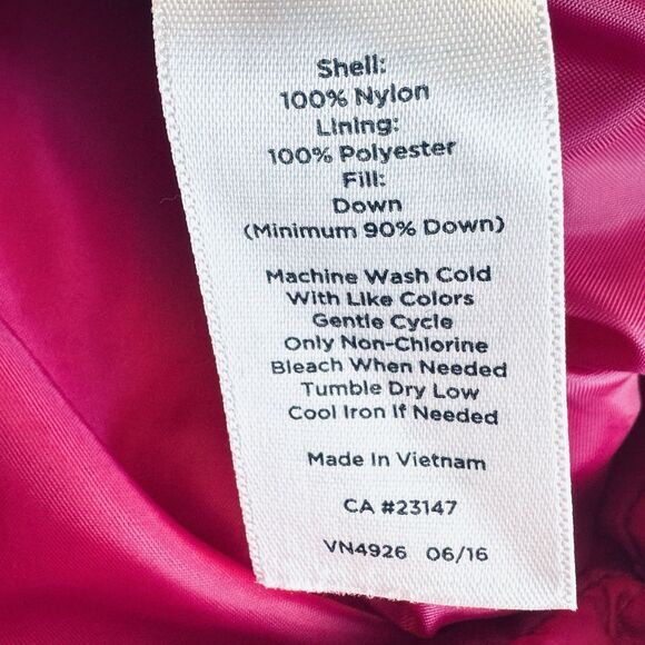 Talbots Petites Down Puffer Vest MP Pink Quilted 90/10 Down Packable Warm Zipper - Picture 11 of 12